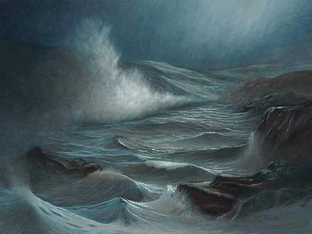 Ice Blue 12x16 seascape oil painting