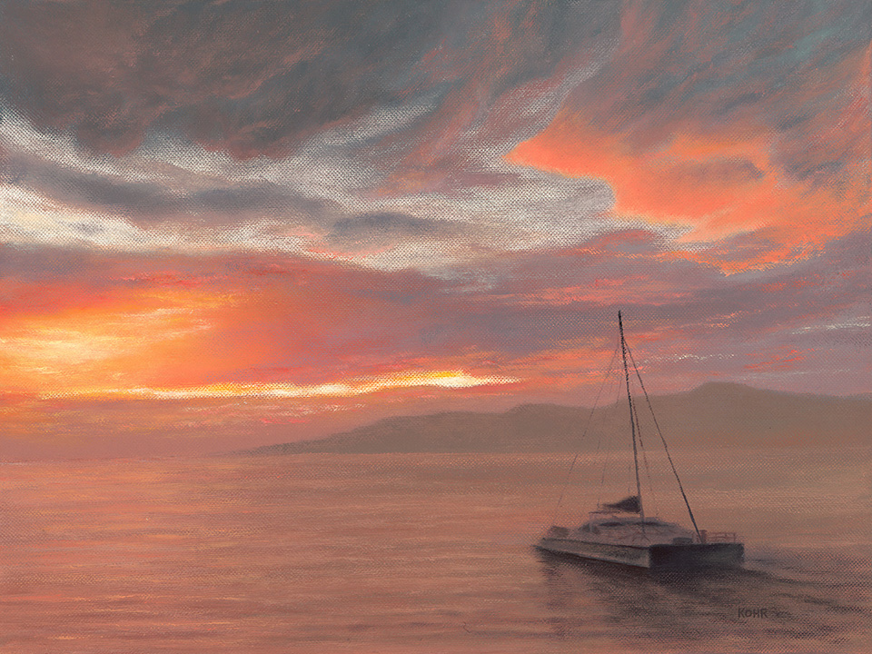Into the Maui Sunset /  Oil on Canvas  /  12x16 