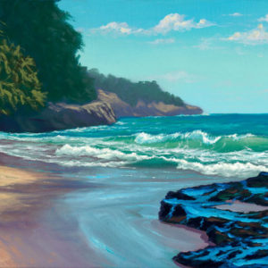 Afternoon in Mahaulepu, 12x24 oil on canvas