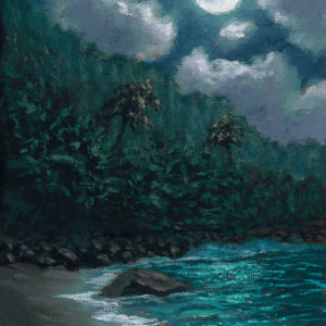 Twilight In Paradise, 5x7 oil on panel