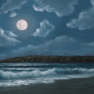 Mystical Moonlight, 6x12 oil on canvas